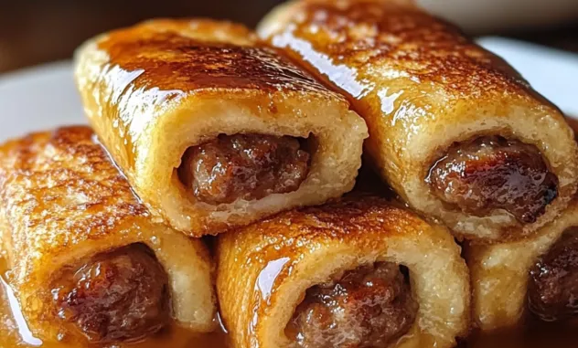 Ultimate Sausage French Toast Roll-ups with Maple Cinnamon Coating - tertiary view